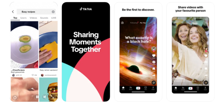 TikTok mobile app ios product page with video