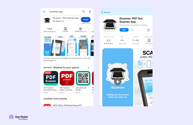 App Store Conversion Rate Optimization - screenshots from App Store or Google Play