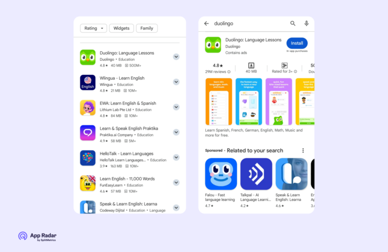 App Store Conversion Rate Optimization - screenshots from App Store or Google Play