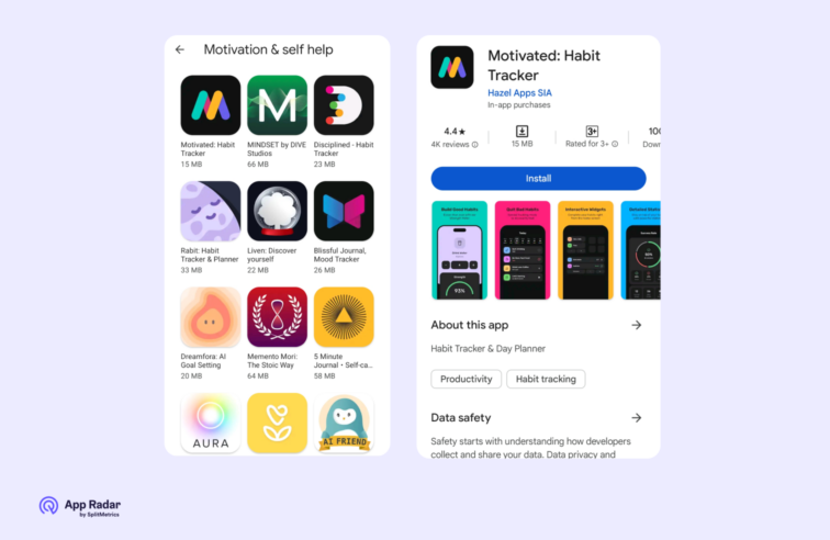 App Store Conversion Rate Optimization - screenshots from App Store or Google Play
