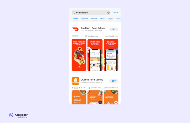 App Store Conversion Rate Optimization - screenshots from App Store or Google Play