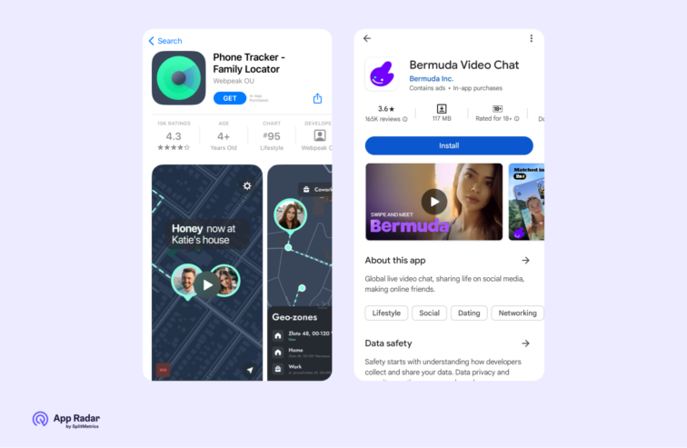 App Store Conversion Rate Optimization - screenshots from App Store or Google Play