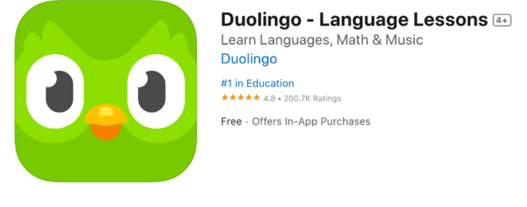 Duolingo App Store appearance