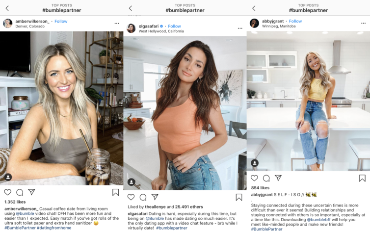 Bumble Influencer Marketing Instagram