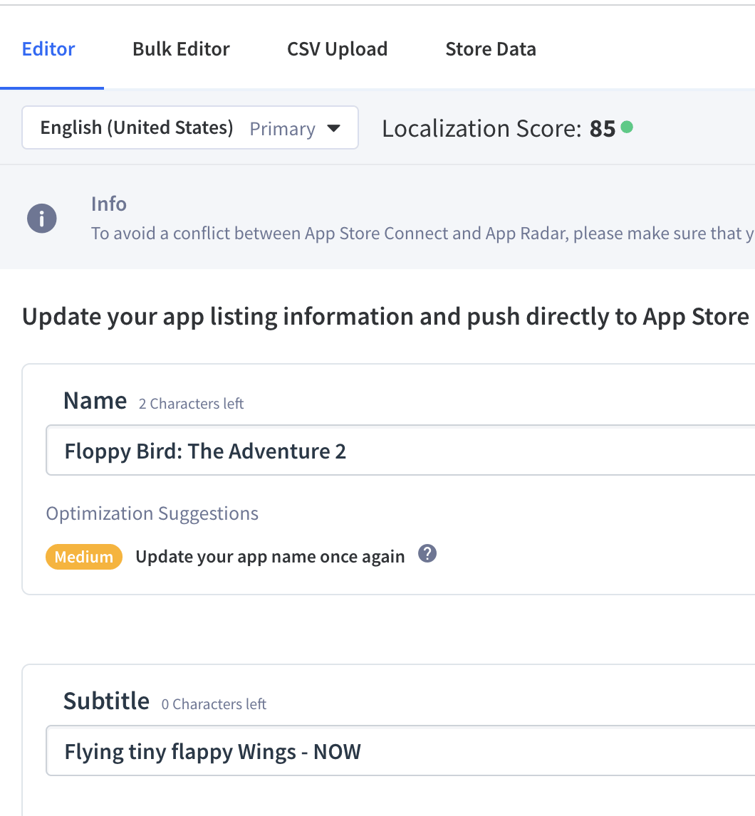 App Store Listing Editor