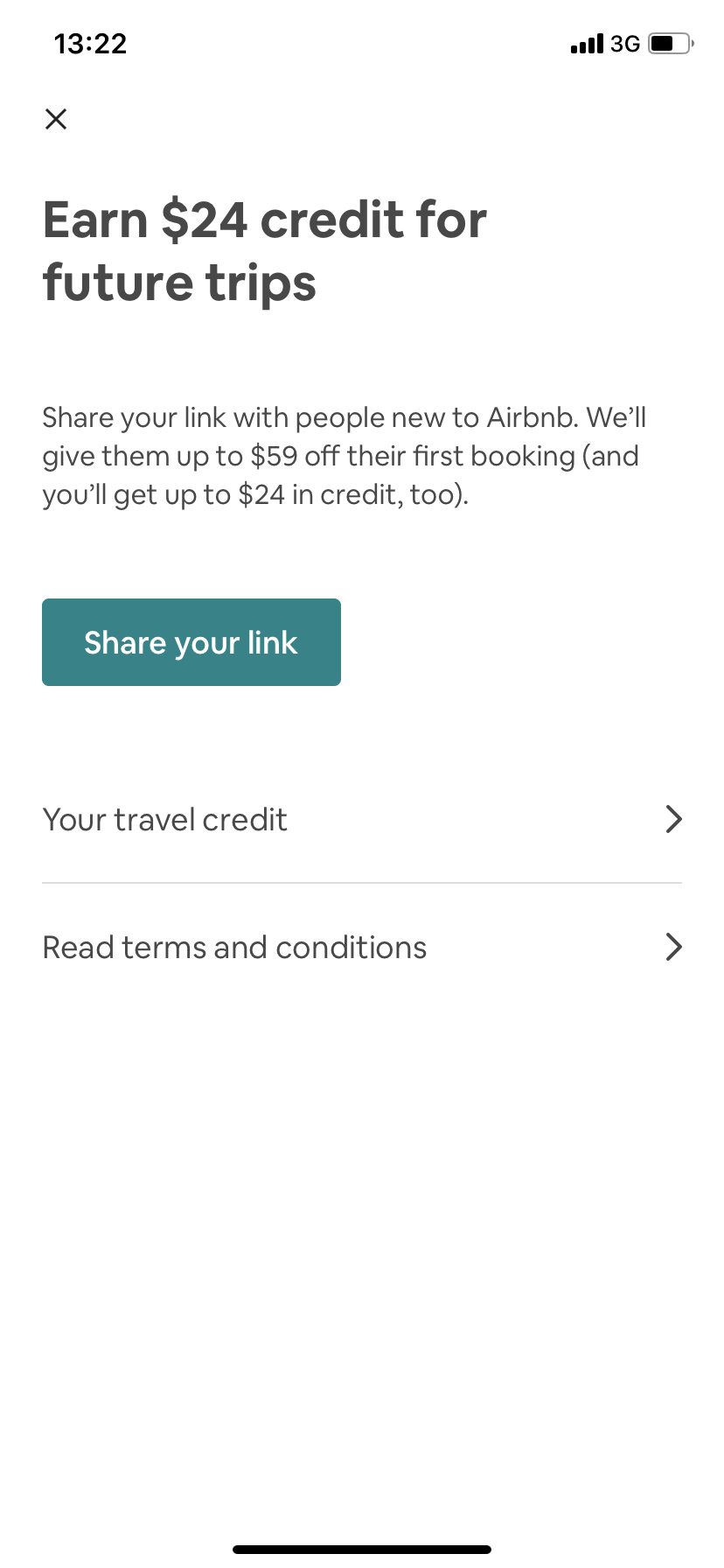 Airbnb uses a referral program to promote their mobile app
 
