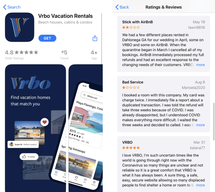 Vrbo App Store Listing