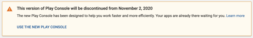 New Google Play Console Rollout
