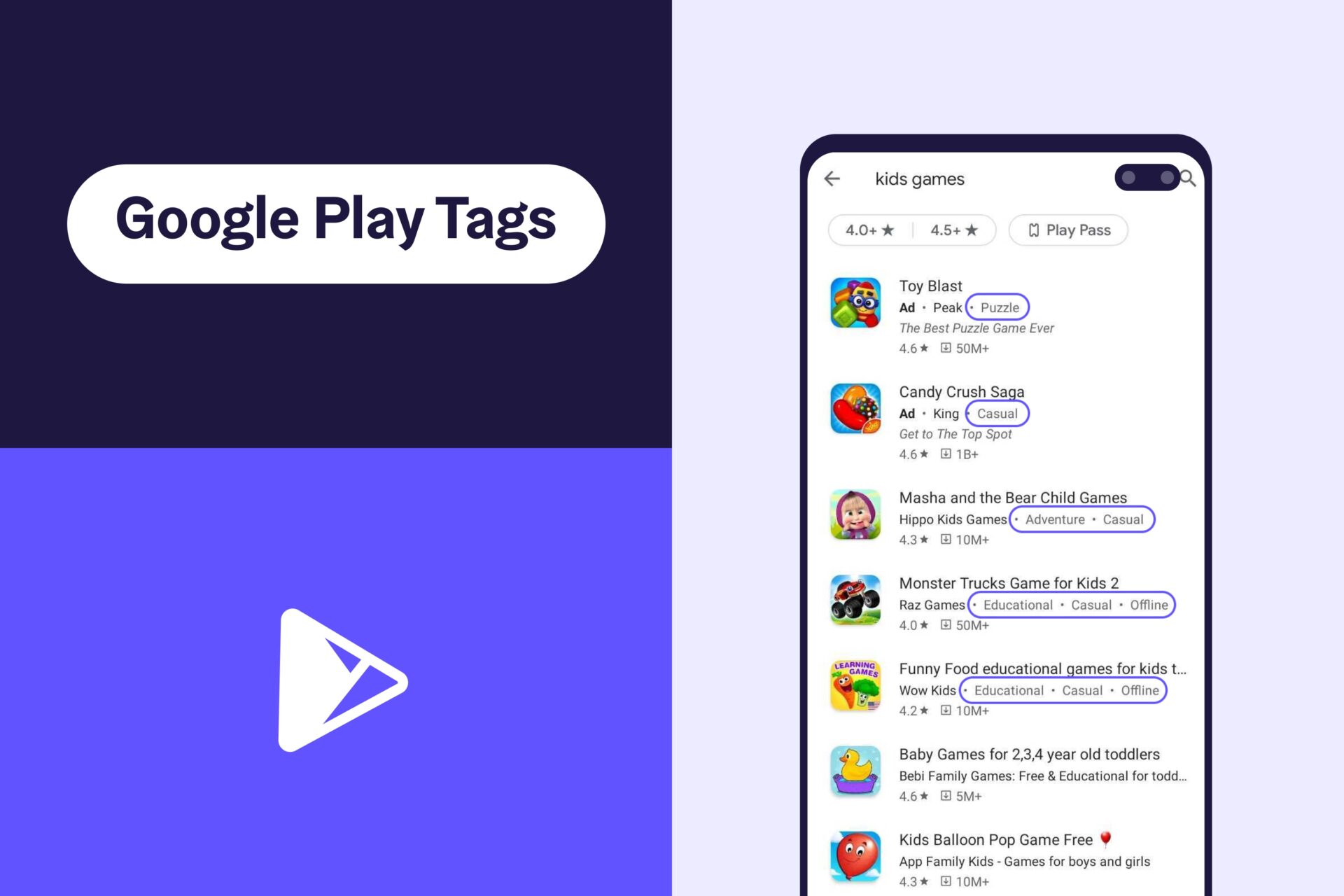 Google adds offline games section to Play Store