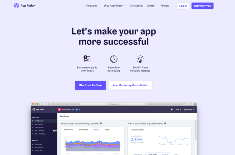 App Radar Analytics Screenshot