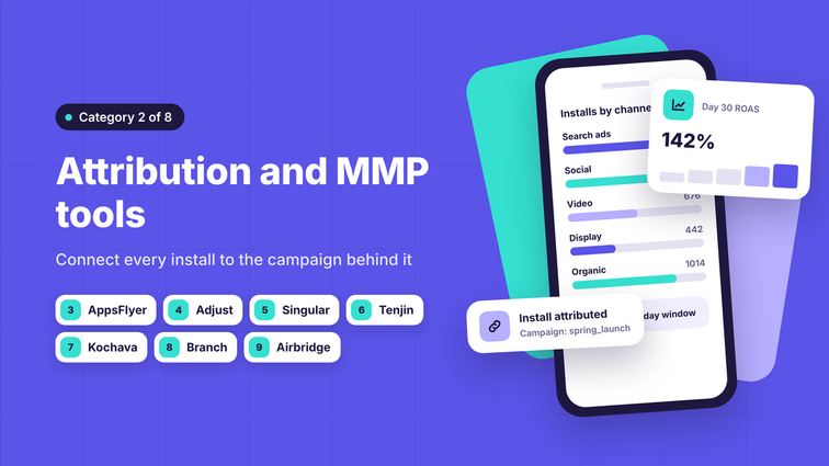 Attribution and MMP tools: AppsFlyer, Adjust, Singular, Tenjin, Kochava, Branch and Airbridge