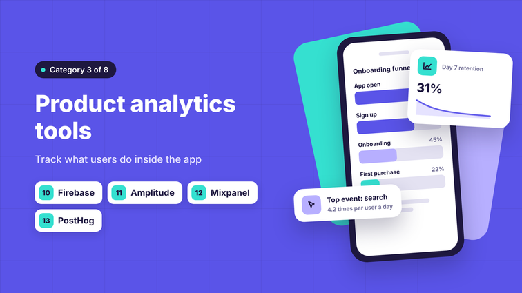 Product analytics tools: Firebase, Amplitude, Mixpanel and PostHog