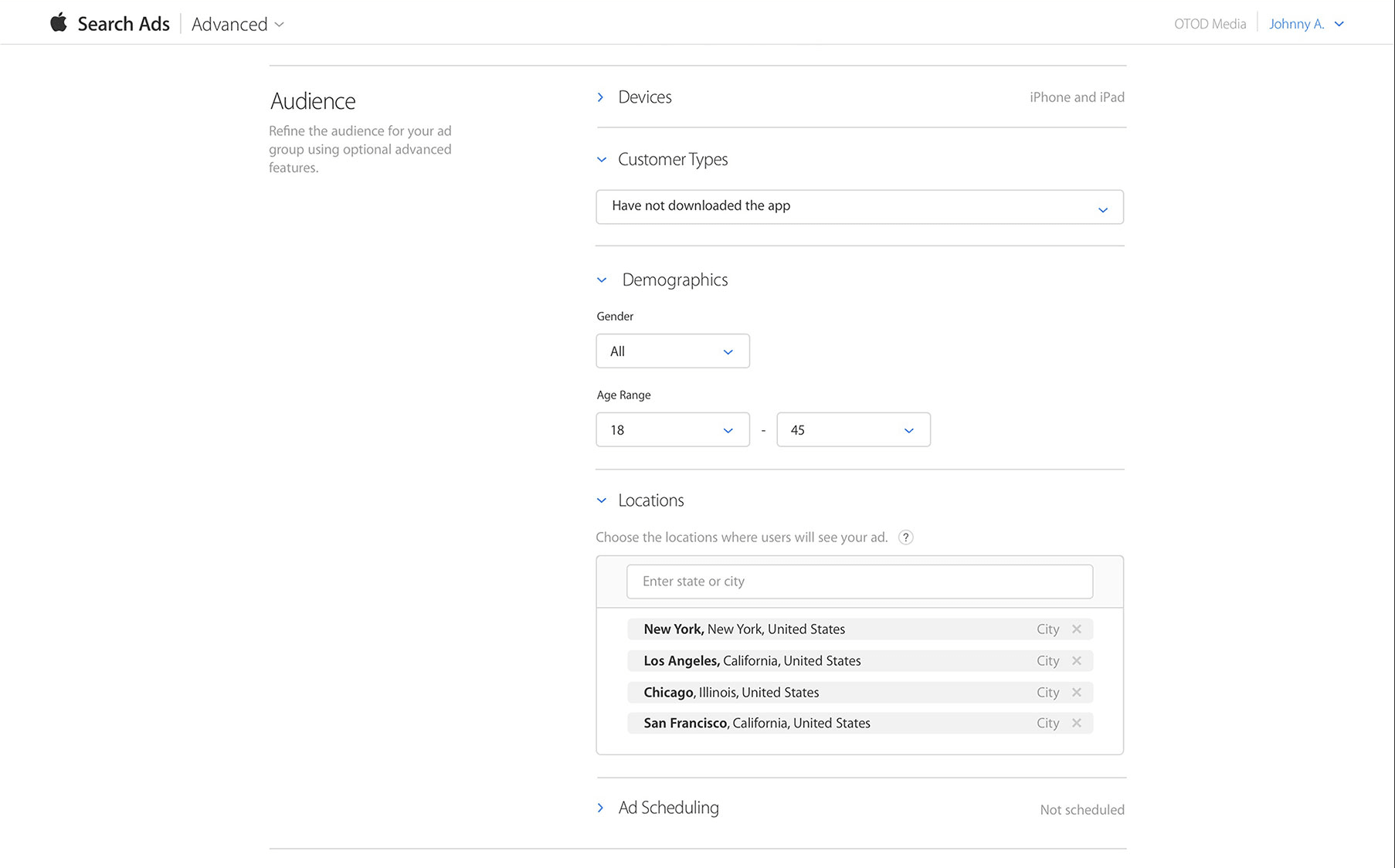 Apple Search Ads Advanced Ad Groups