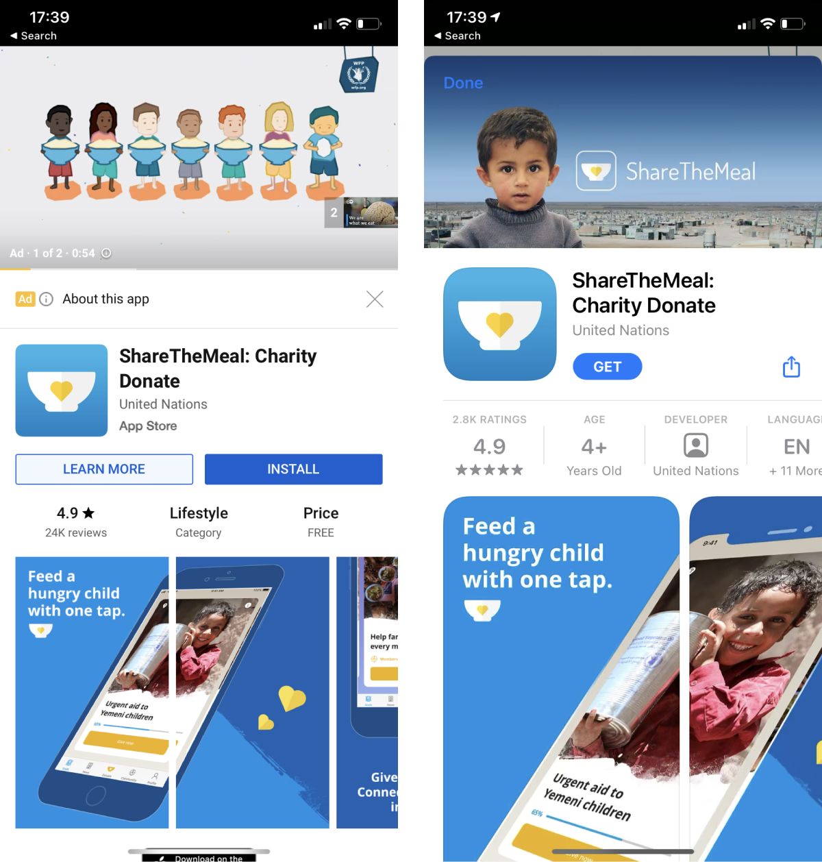 Share A Meal App Advertising Example