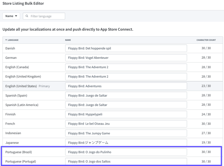 Store Listing Bulk Editor App Radar
