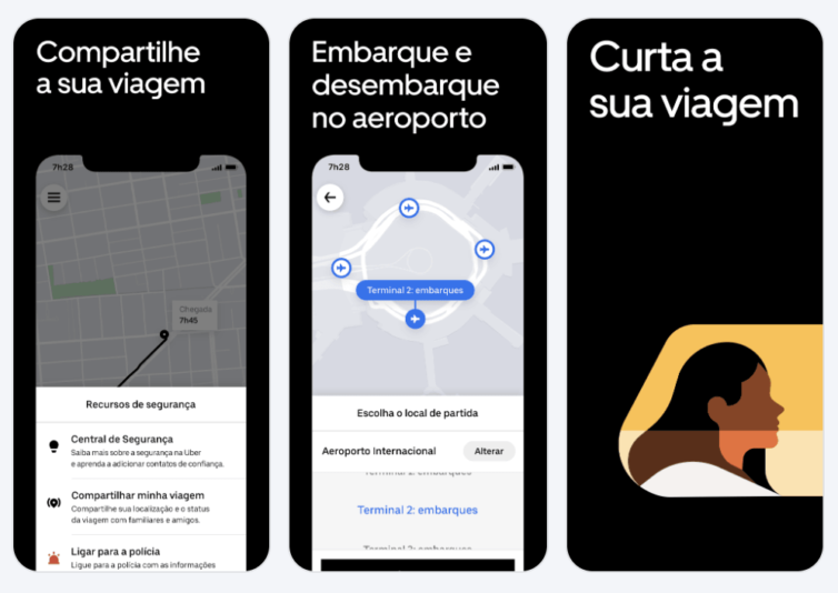Uber Brazil Screenshots Apple App Store