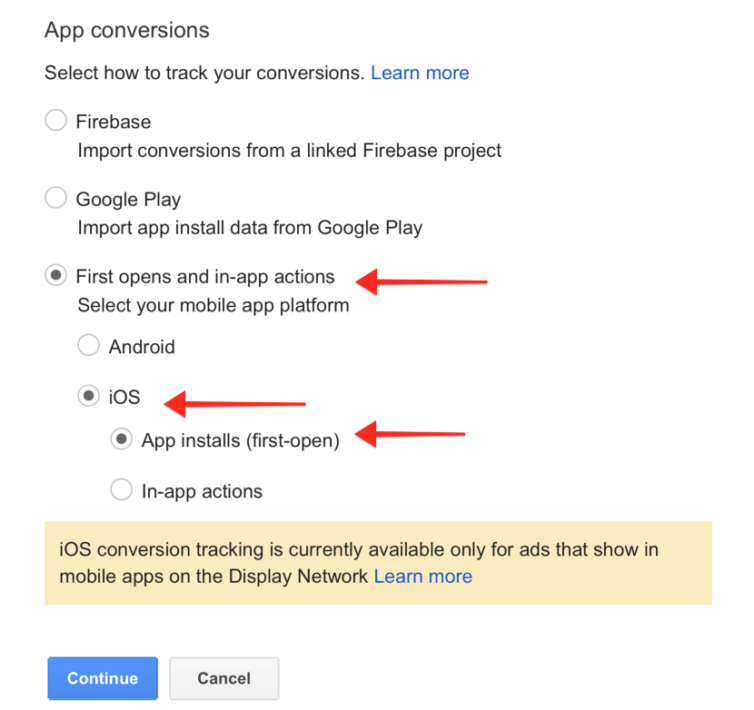 Conversion Tracking Optionen Fuer Google App Campaign