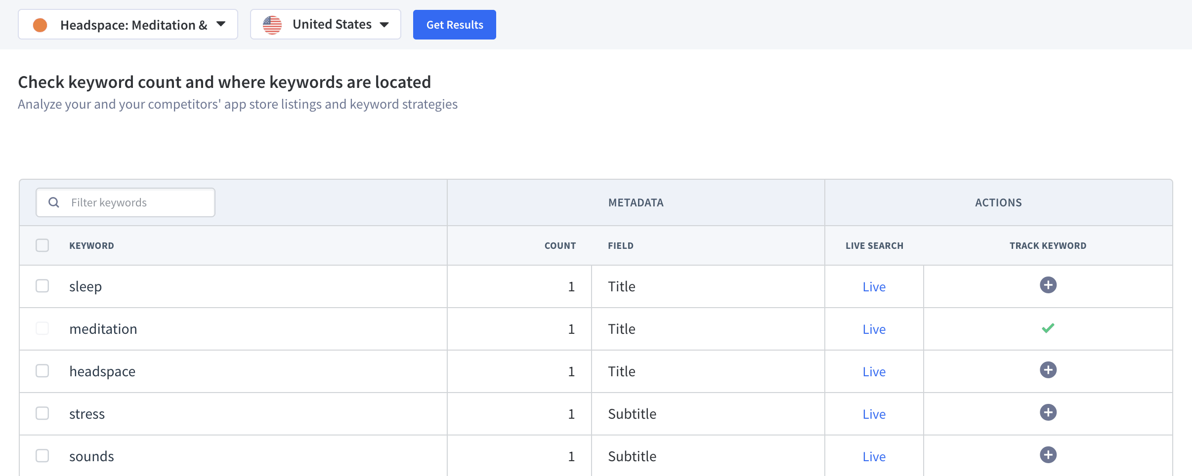 App Keywords De App Radar