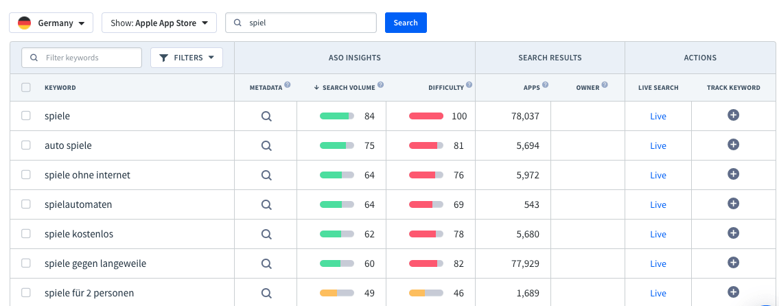 App Radar Keyword Finder Lokalisierte Keywords Zu Finden