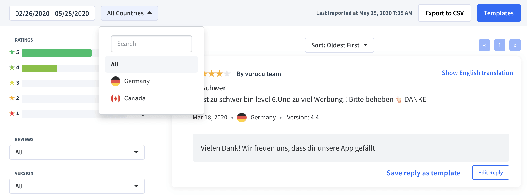 App Radar Nutzerbewertungen