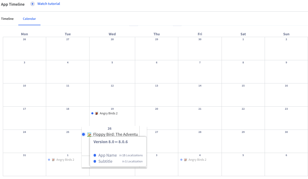 App Timeline Competitor Tracking App Timeline Competitor Tracking