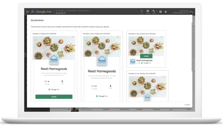 Beispiel Google App Kampagne