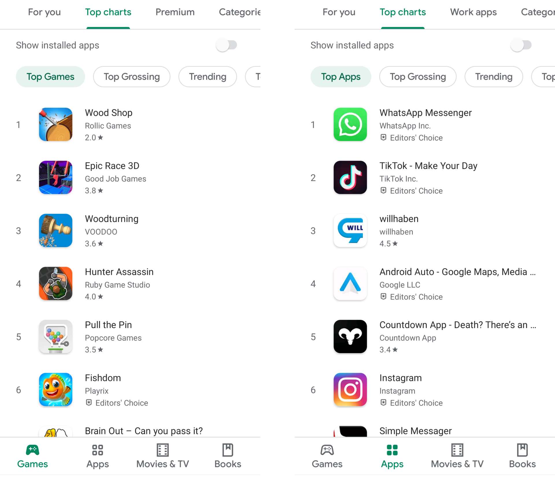 Beliebte Apps Google Play