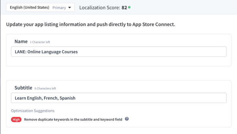 Doppelten App Keywords