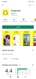 Google Play App Screenshots Snapchat Beispiel