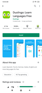 Google Play App Titel Duolingo