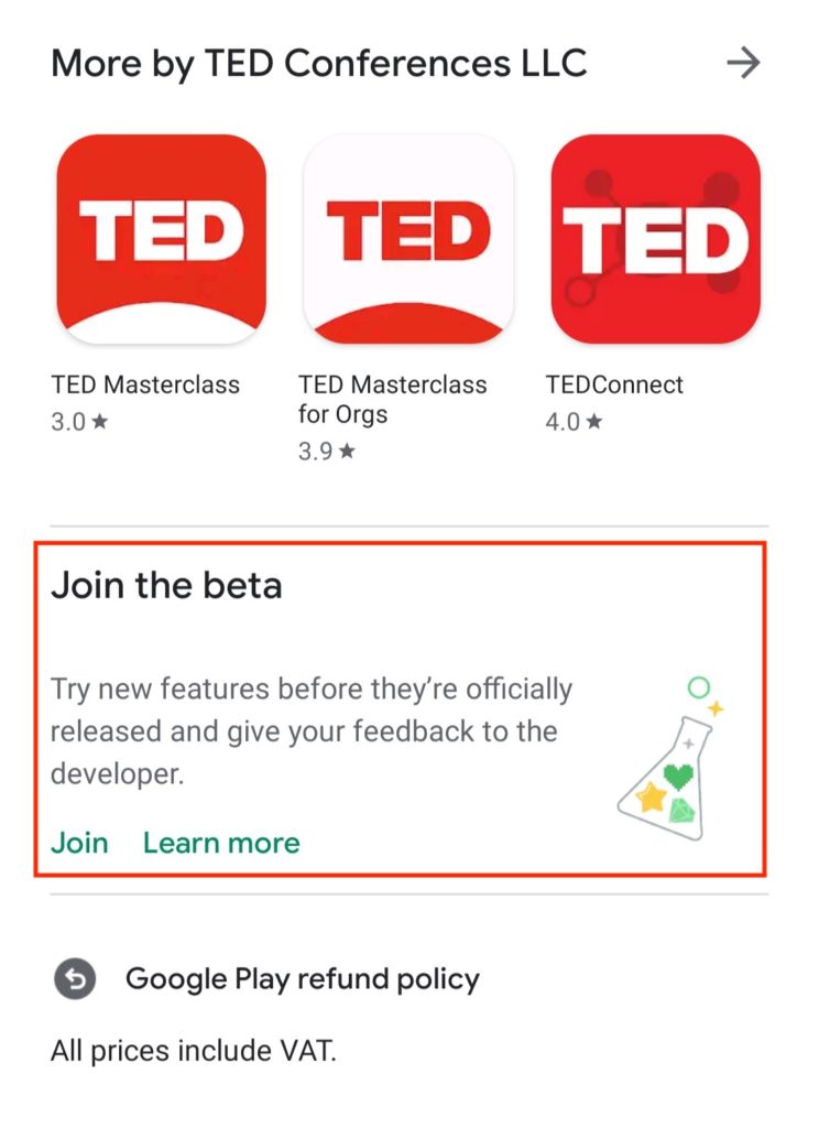 Google Play Beta Programm Ted