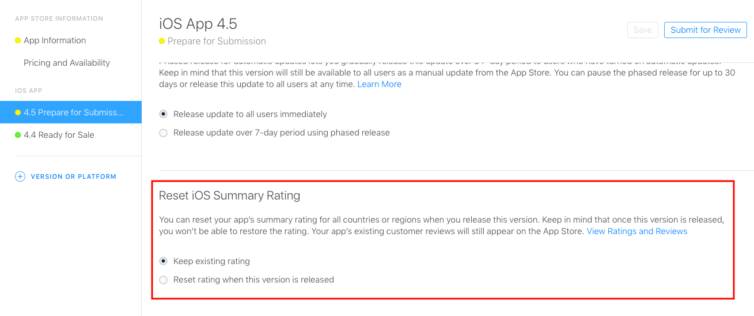 Ios Zusammenfassungs App Bewertung Zurucksetzen
