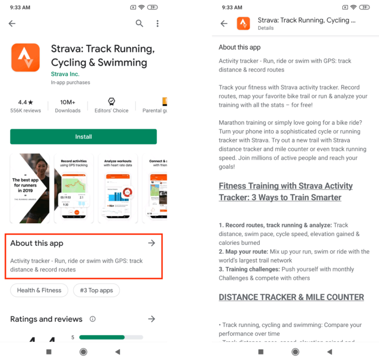 Wiederhole Keywords Lange Beschreibung Google Play