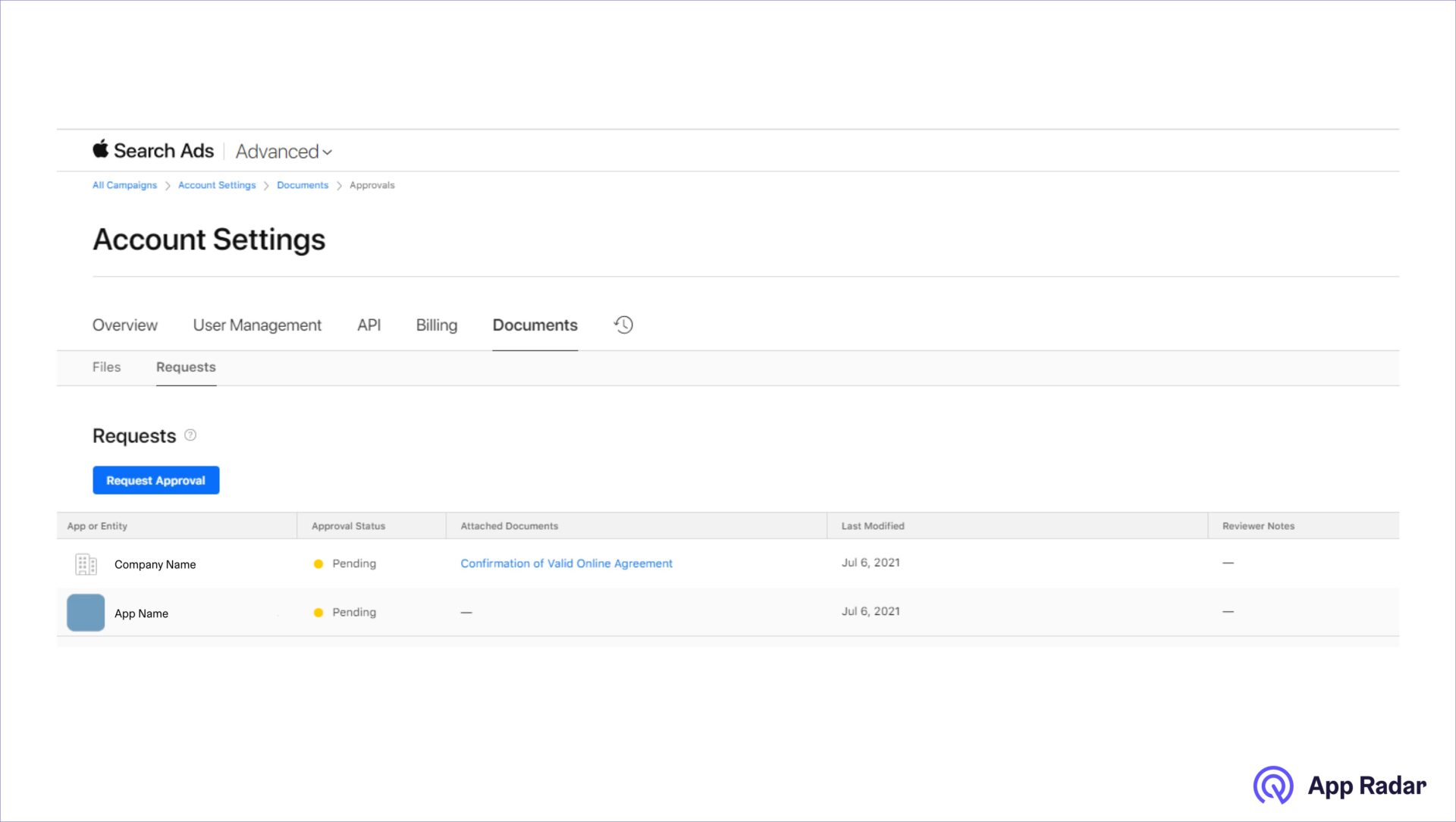 App Store Search Ads China Account Settings