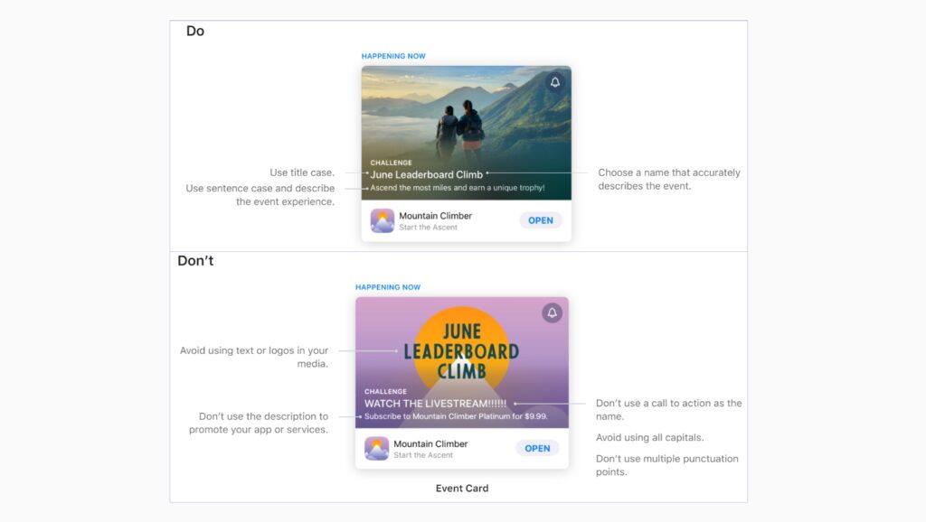 do and dont in app event 2