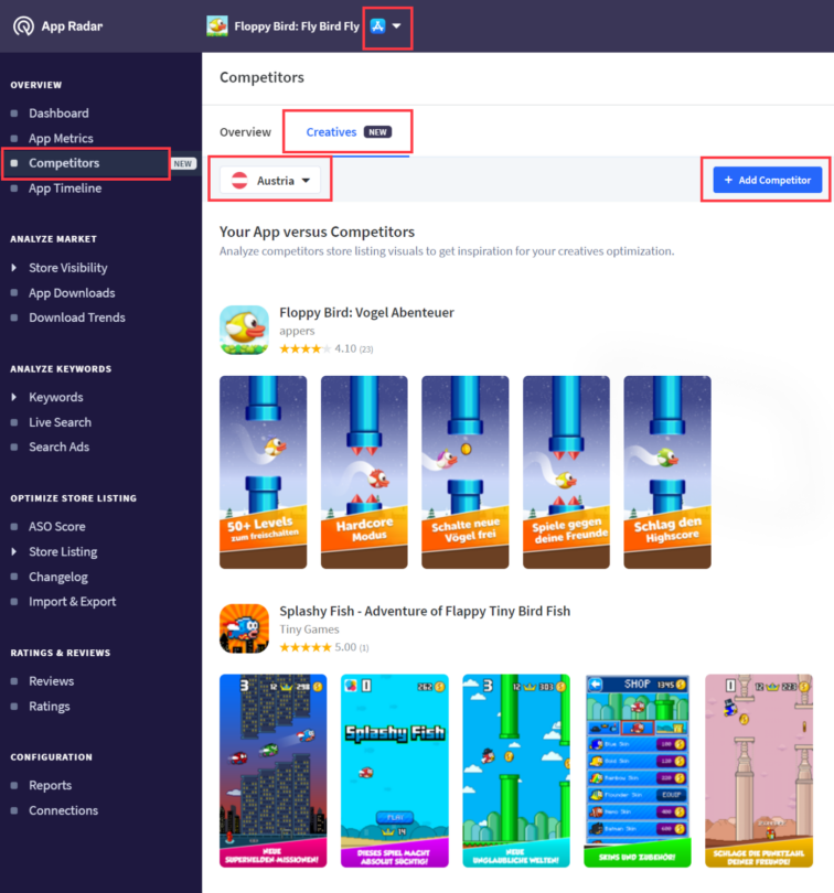 app radar competitor creatives
