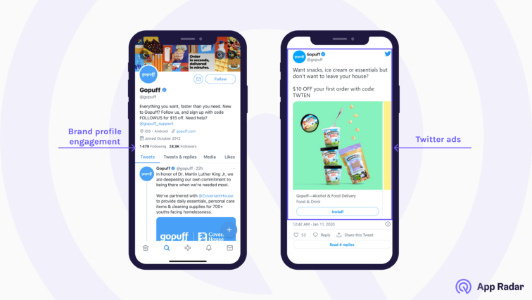 organic paid ua twitter 1