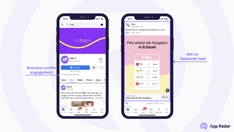 organic paid ua facebook