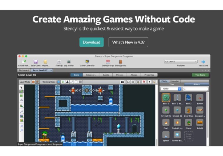 Stencyl - game engine homepage