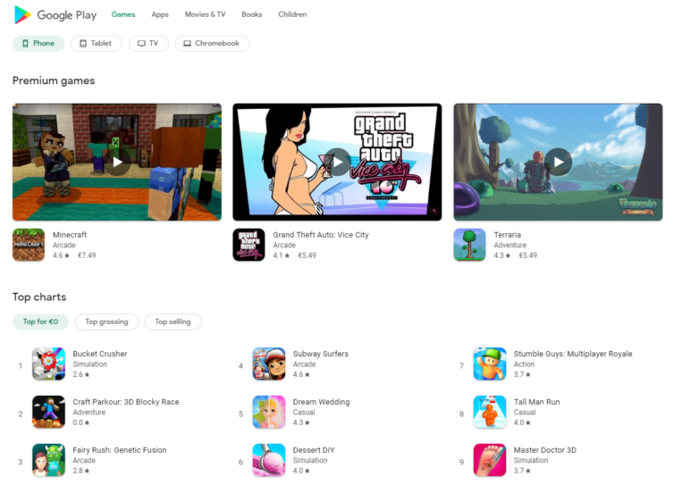 why roblox promoting a game (shown in google play and app store)