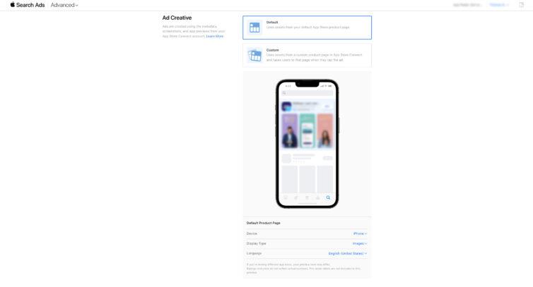 ad creative settings