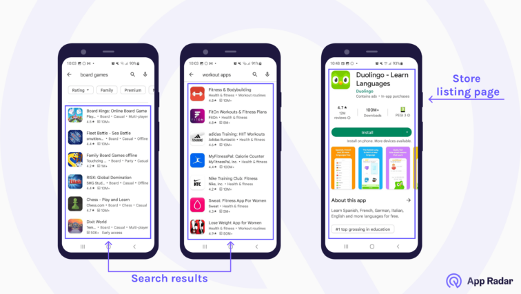 google play store search results