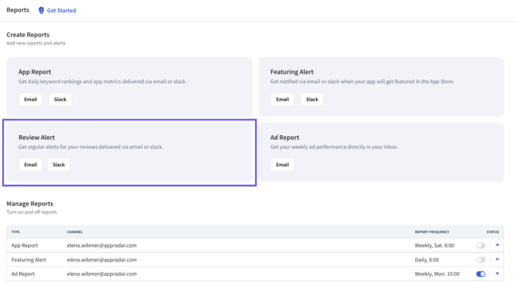 reports at app radar 1
