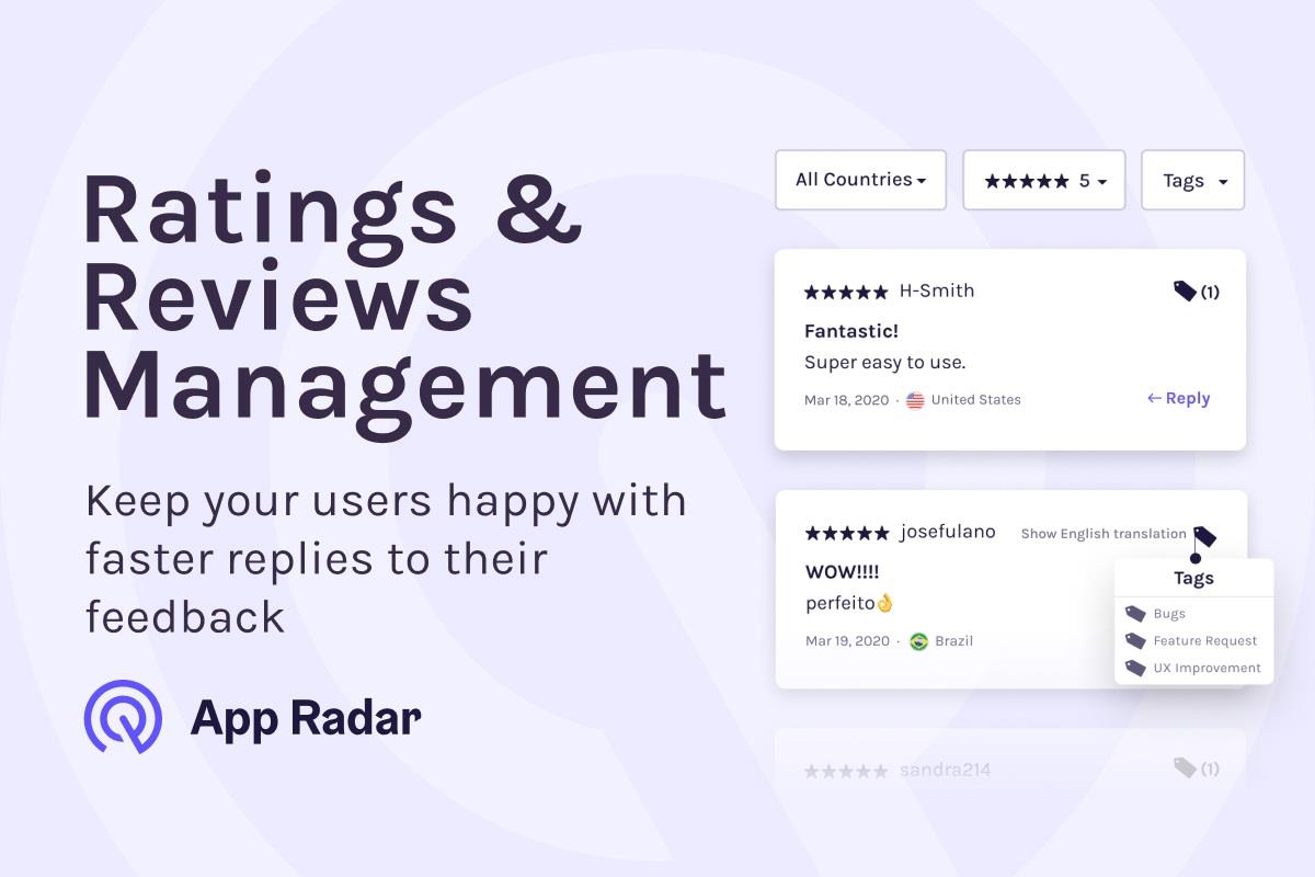 Improve and Manage App Store Ratings and Reviews with App Radar
