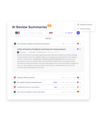 ai review sumamries app radar feature