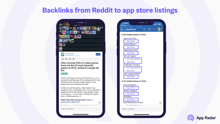 backlinks from reddit to app store listings 1