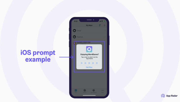 System iOS app prompt example