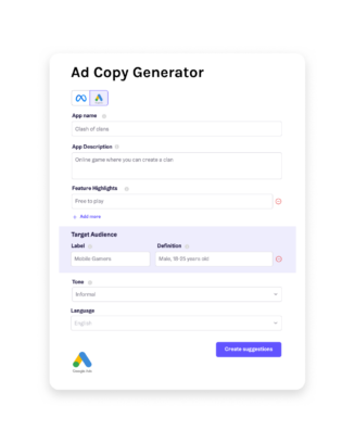 ad copy generator app radar