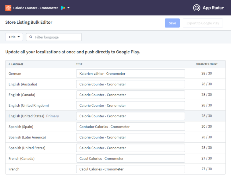 cronometer app localization app radar 1
