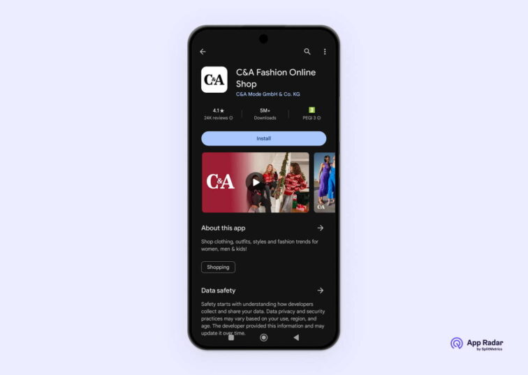 c&a mobile app user interface